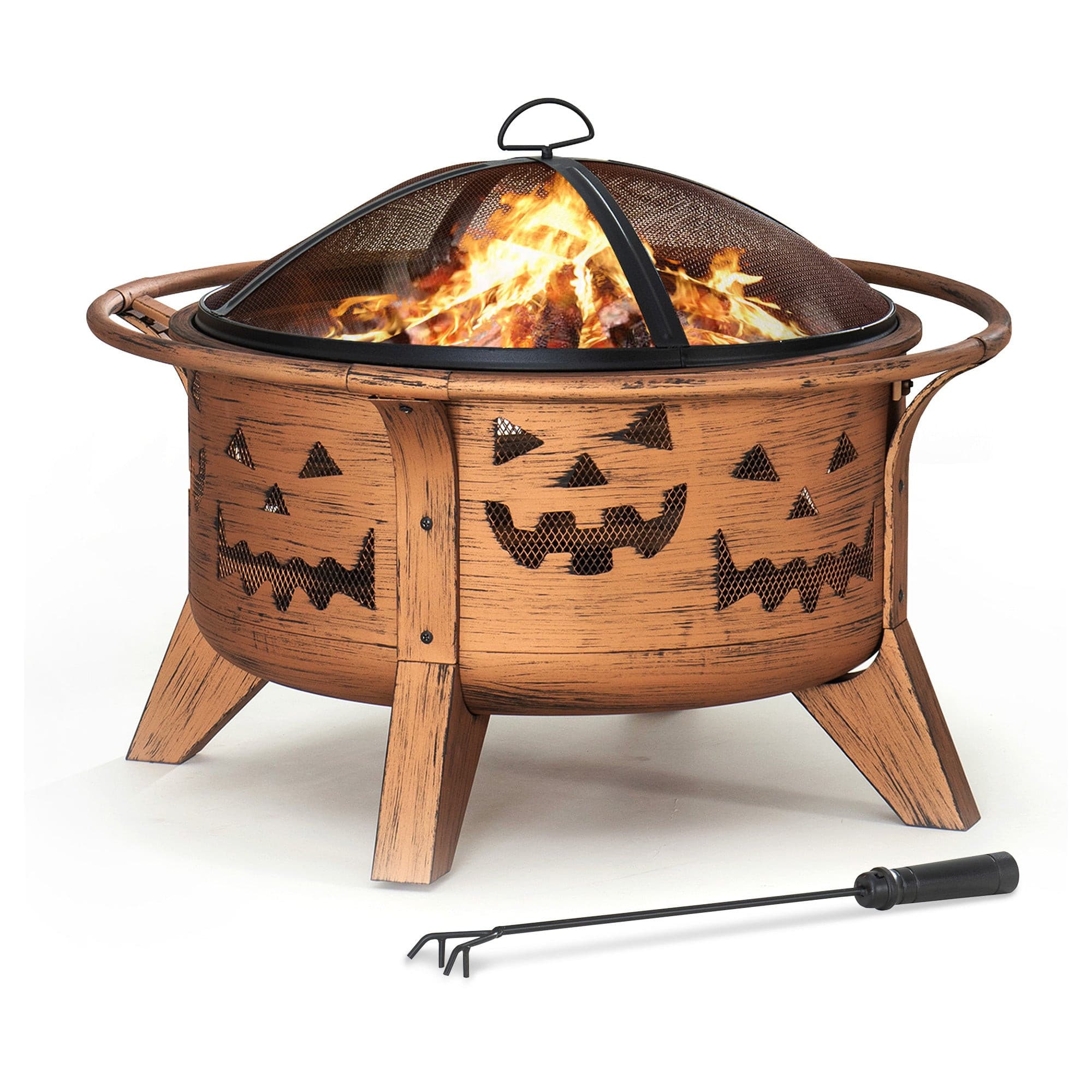 Sunjoy Outdoor Fire Pit Portable Backyard Fire Pit Large Round Fire Pit.