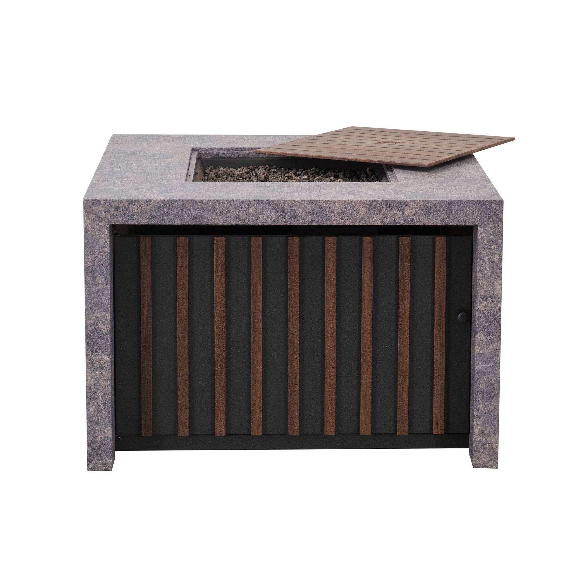 SUNJOY 38 Inch Outdoor Propane Gas Fire Pit Table with Lava Rocks.