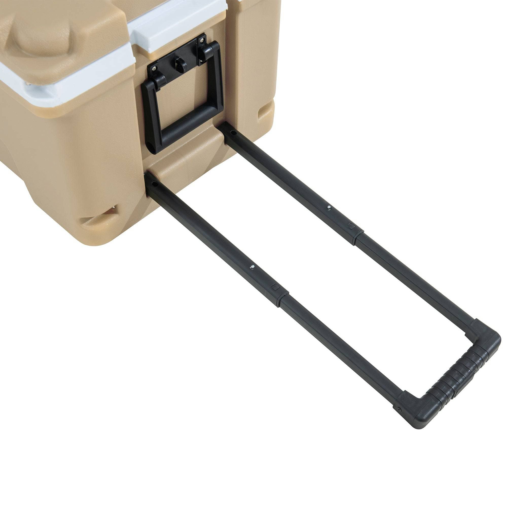 SUNJOY 60-quart Insulated Beach Ice Chest Cooler with Solar Panel, Wheels, and Handles.