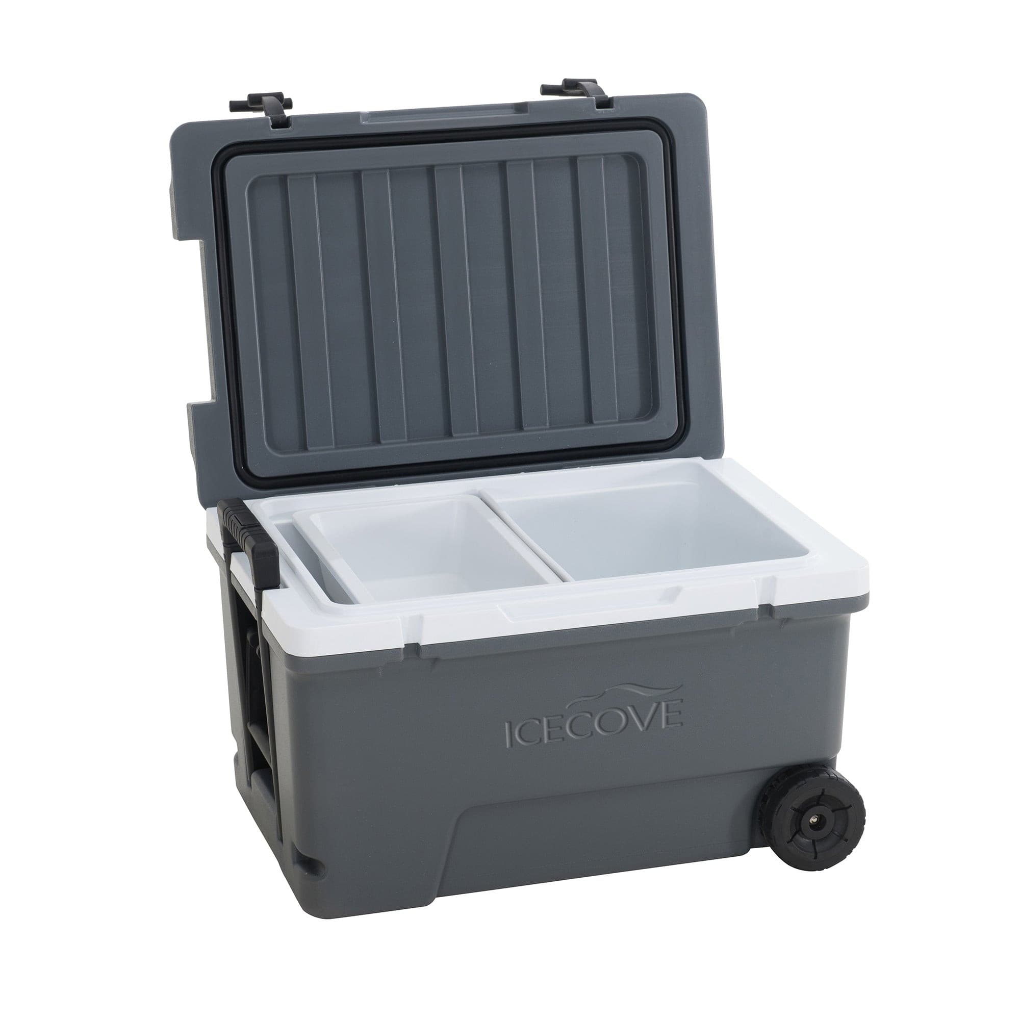 SUNJOY 60-quart Insulated Beach Ice Chest Cooler with Solar Panel, Wheels, and Handles