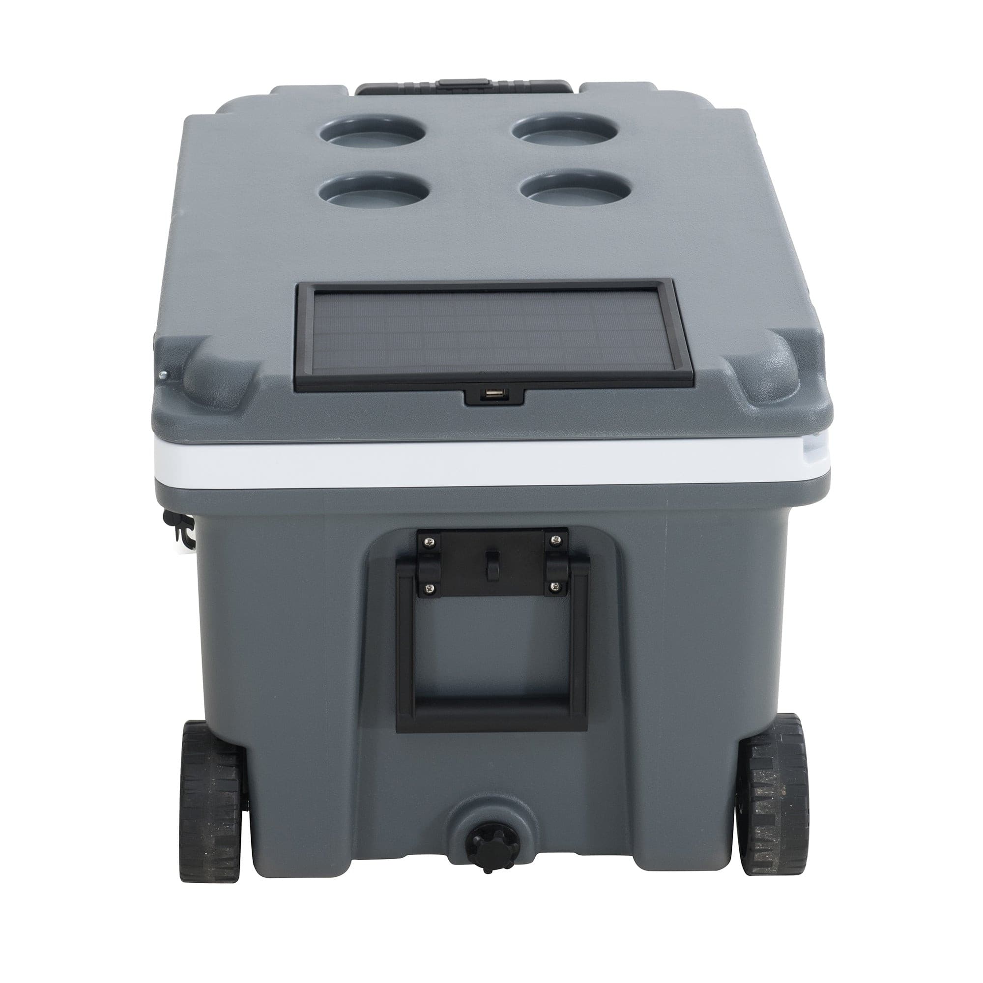 SUNJOY 60-quart Insulated Beach Ice Chest Cooler with Solar Panel, Wheels, and Handles