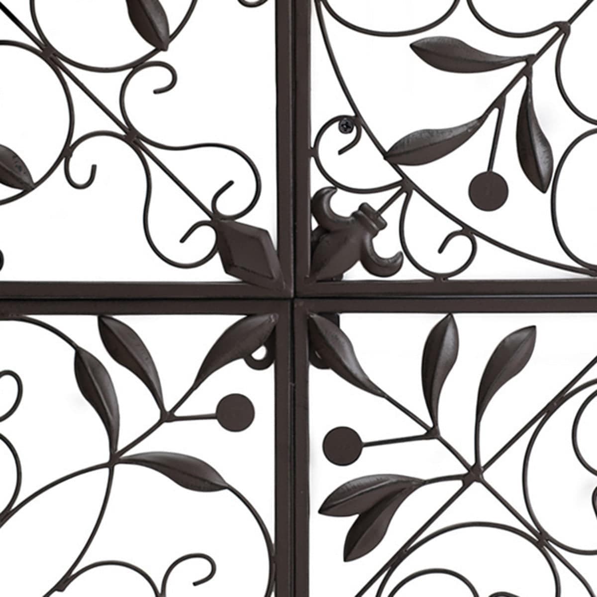 SUNJOY Brown 4-Panel Iron Wall Art.