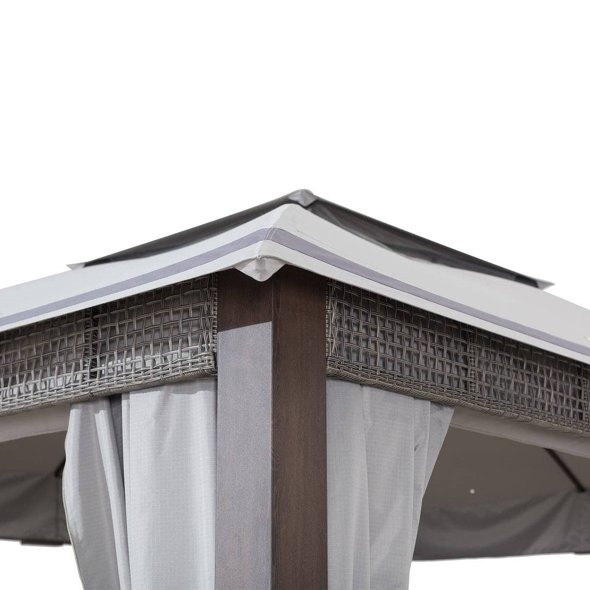 Sunjoy Outdoor Patio 11x13 Canopy Gazebo Backyard Metal Gazebo Kits for Sale.