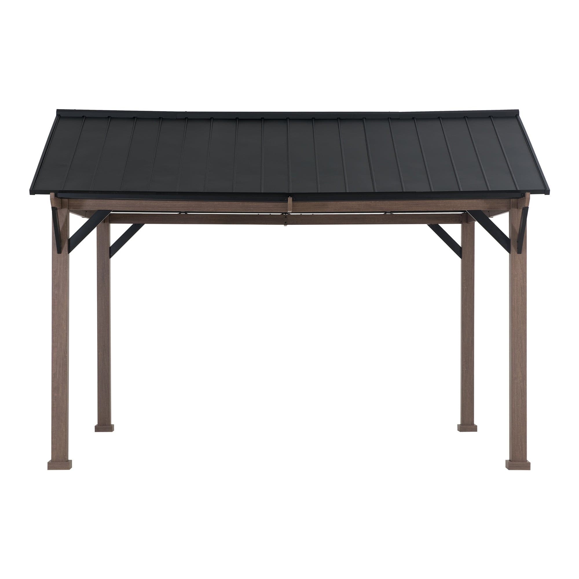 SUNJOY 13x13 Black Steel Gazebo with Decorative Beam.