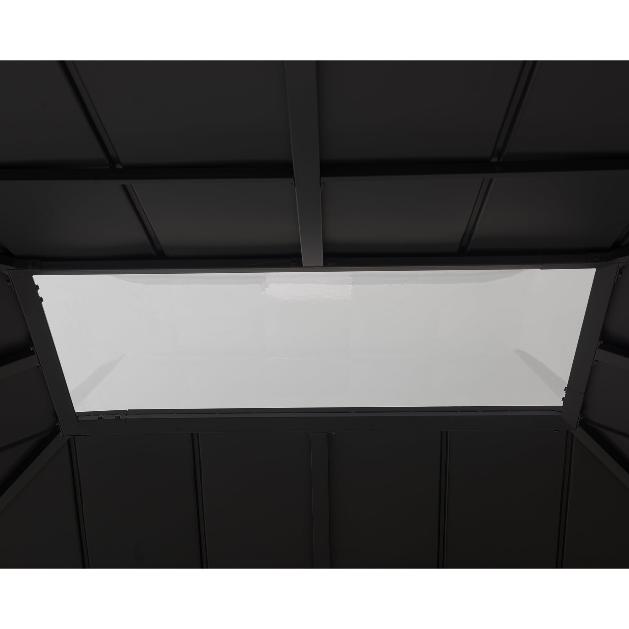 SUNJOY 11x13 Black Steel Hardtop Gazebo with Skylight.