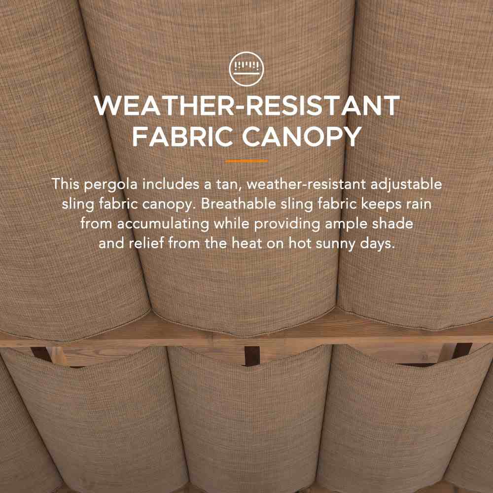 SUNJOY 11x13 Backyard Aluminum Pergola with Retractable Sling Canopy.