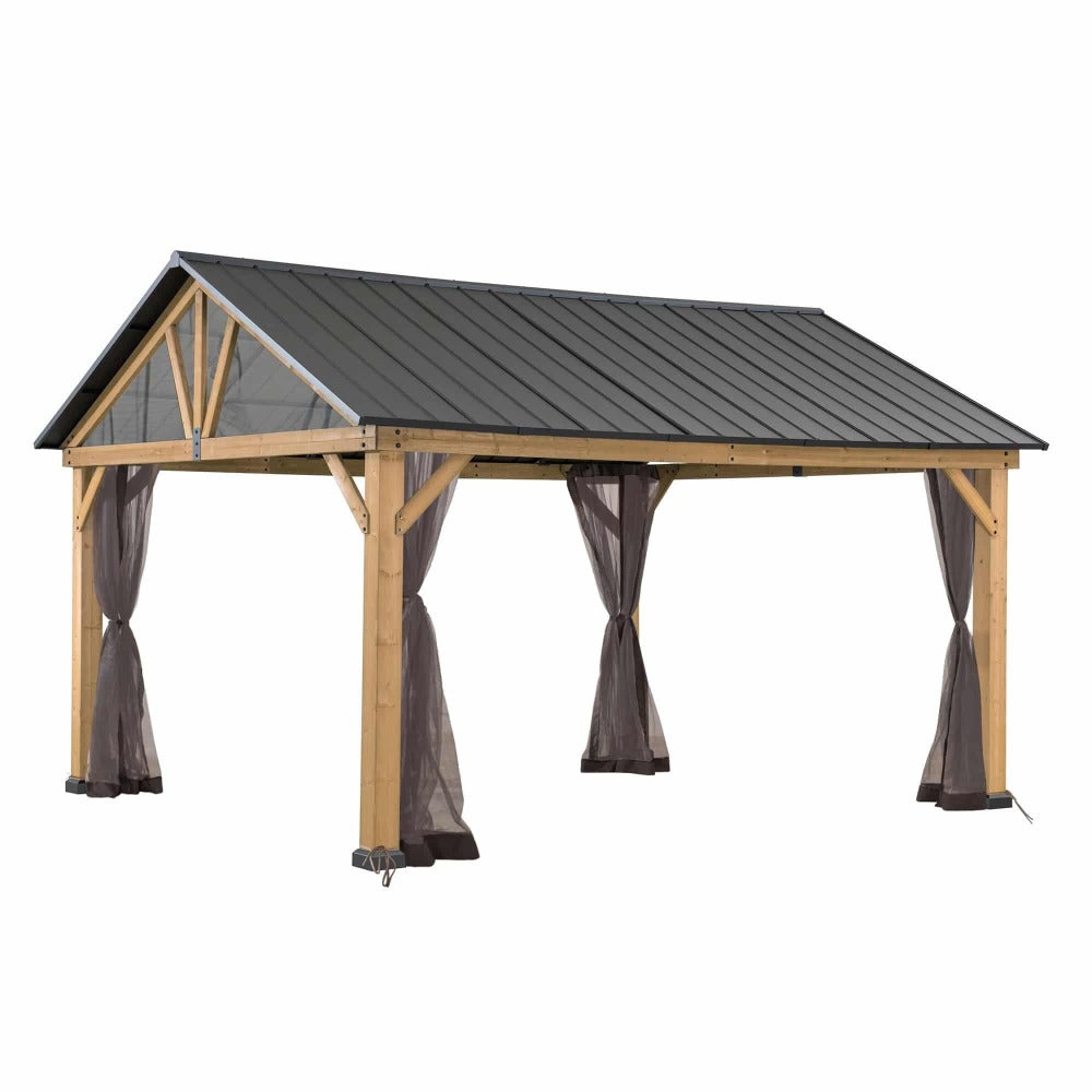 SUNJOY Replacement Mosquito Netting for 11 ft. ×13 ft. Wood-Framed Gable Roof Gazebos (W/Netting Tube).