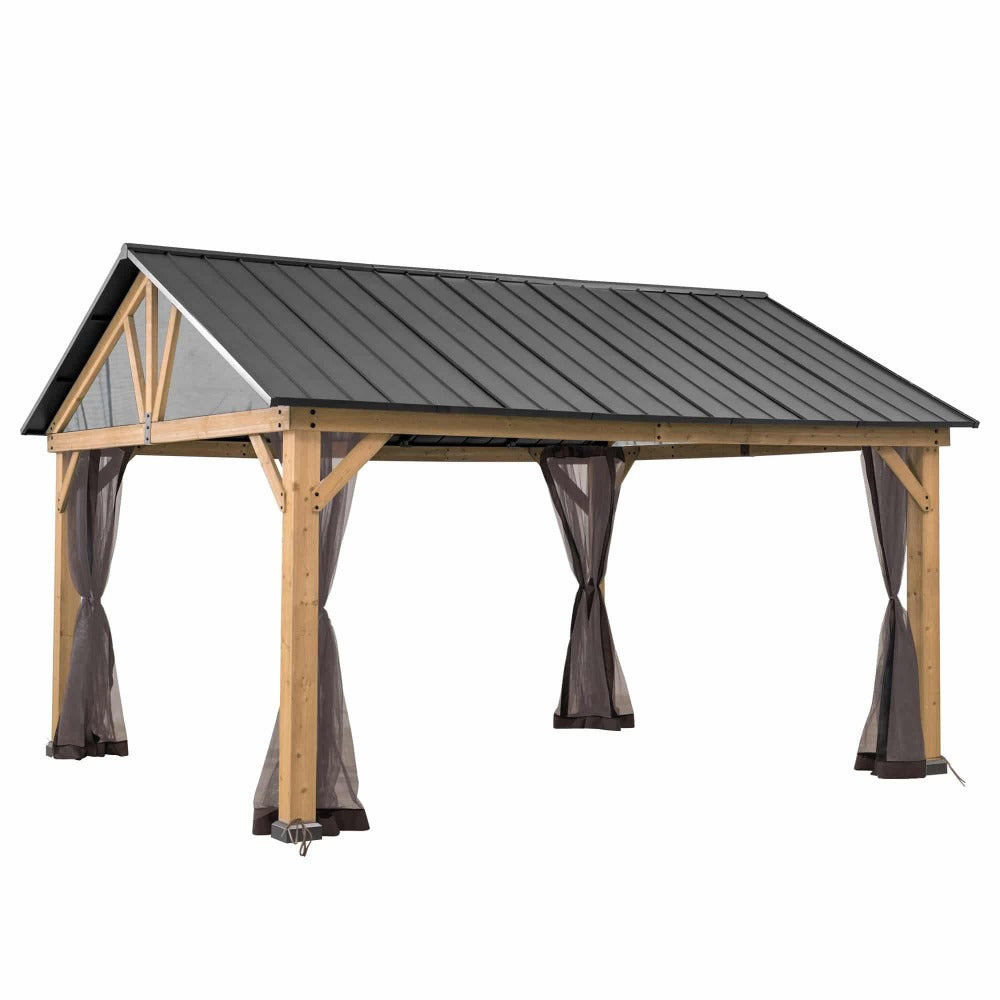 SUNJOY Replacement Mosquito Netting for 13 ft. × 15 ft. Wood-Framed Gable Roof Gazebos (W/Netting Tube).