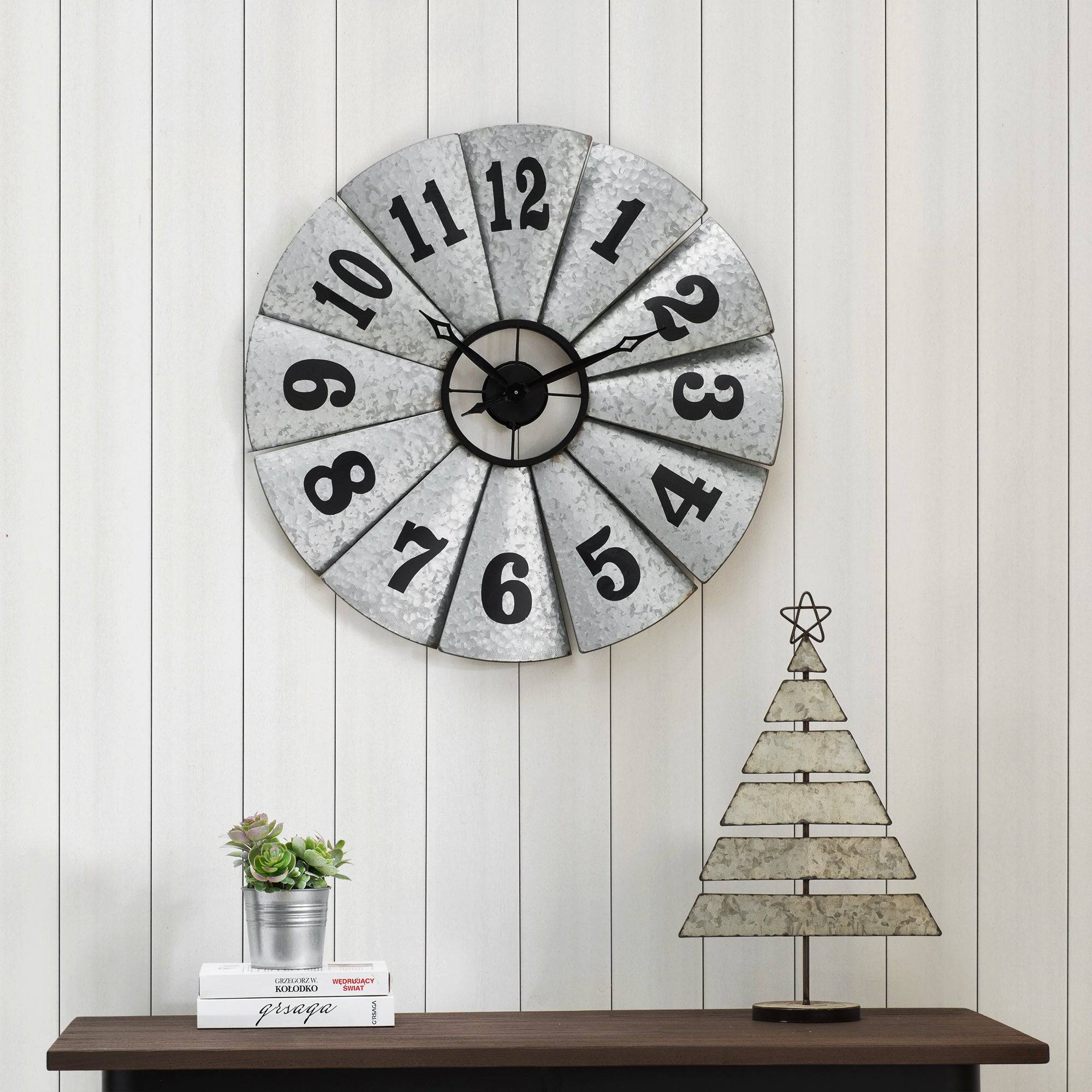 SUNJOY Decorative Wind-Mill Clock Wall Art.