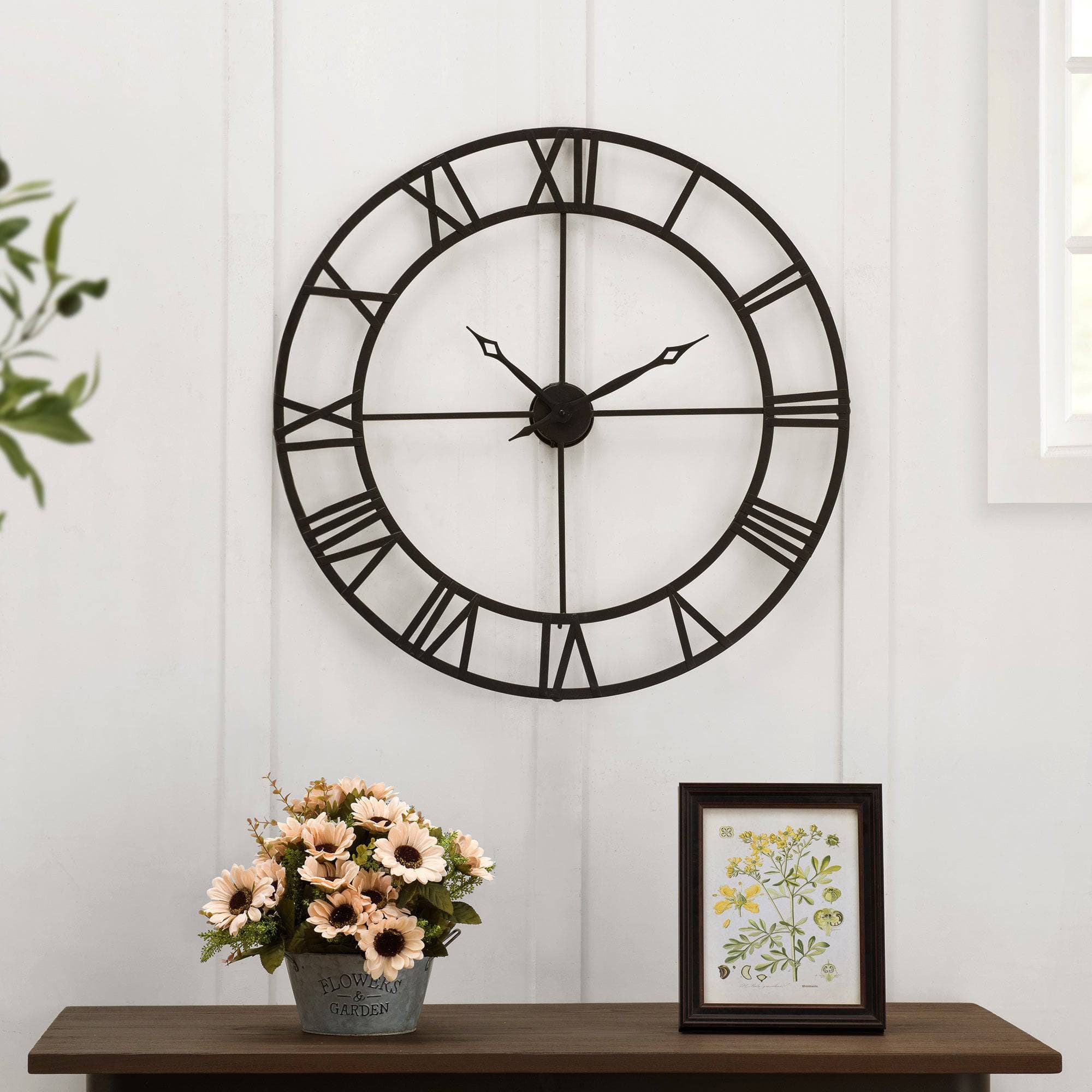 SUNJOY Black Clock Wall Decor.