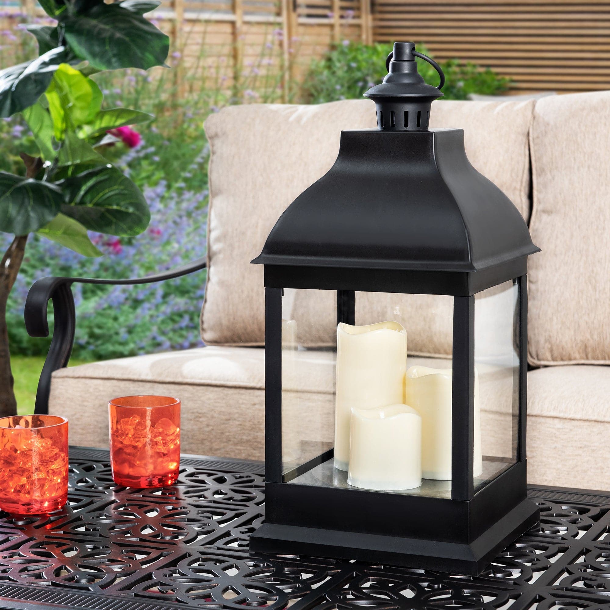 SUNJOY 20 Inch Outdoor Patio Decorative Battery Powered LED Lantern.