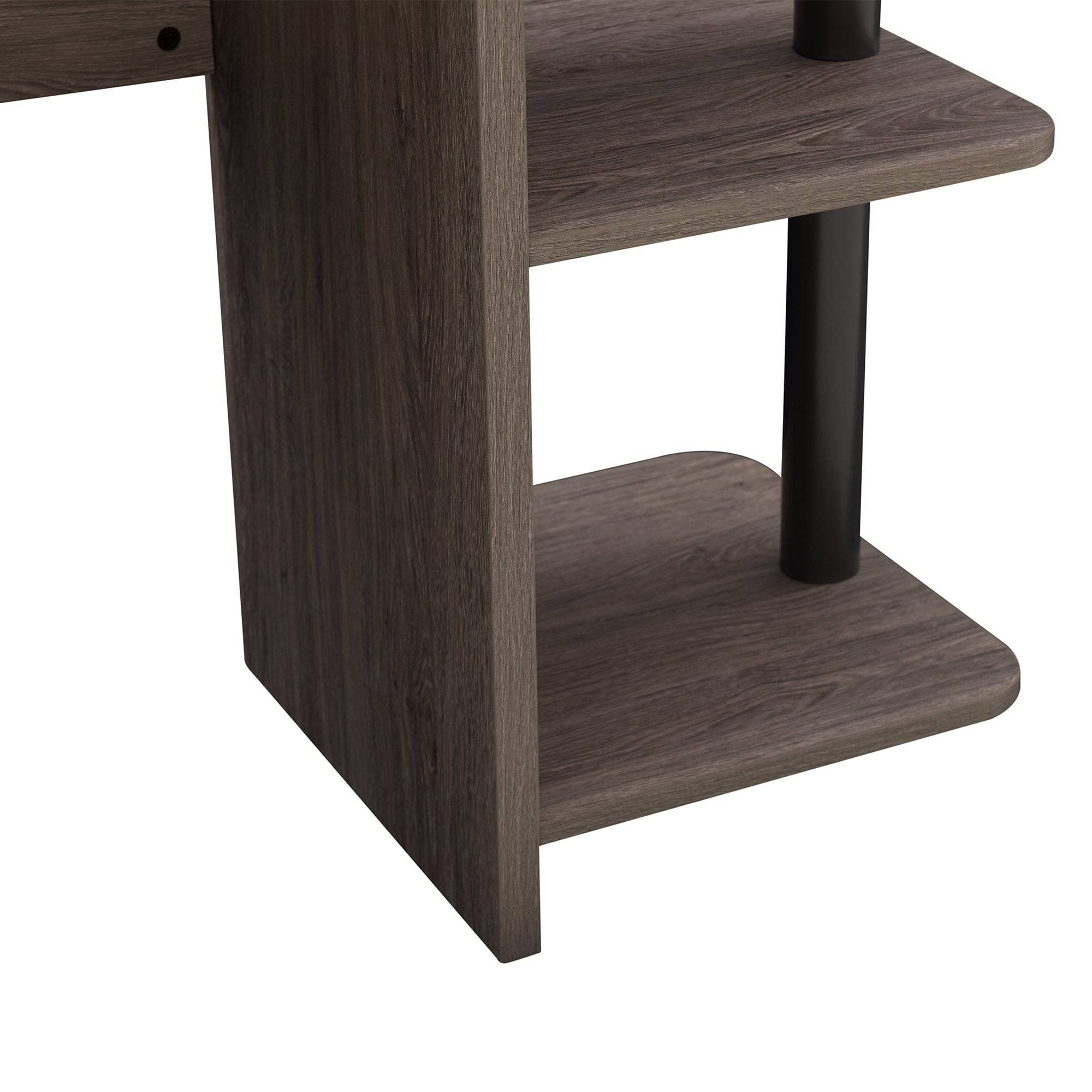 SUNJOY 39" Farmhouse Design Computer Desk with Two Open Shelves.