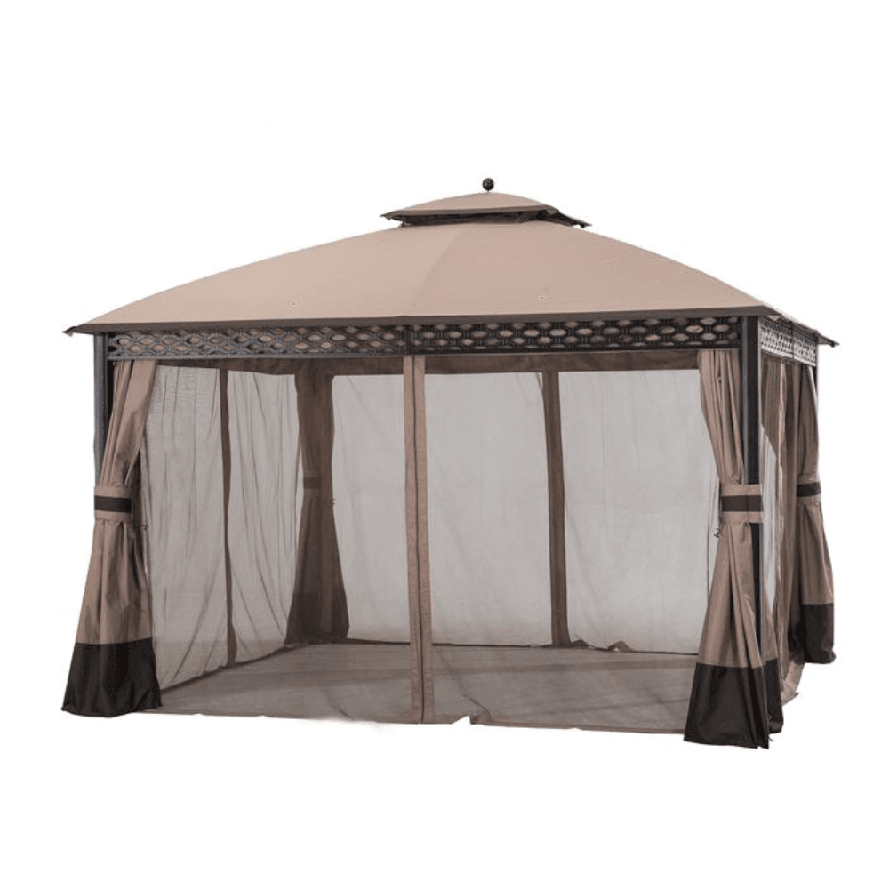 SUNJOY Khaki+Golden Replacement Mosquito Netting For Oakmont Gazebo (10X12 Ft) L-GZ1188PST Sold At Big Lots.