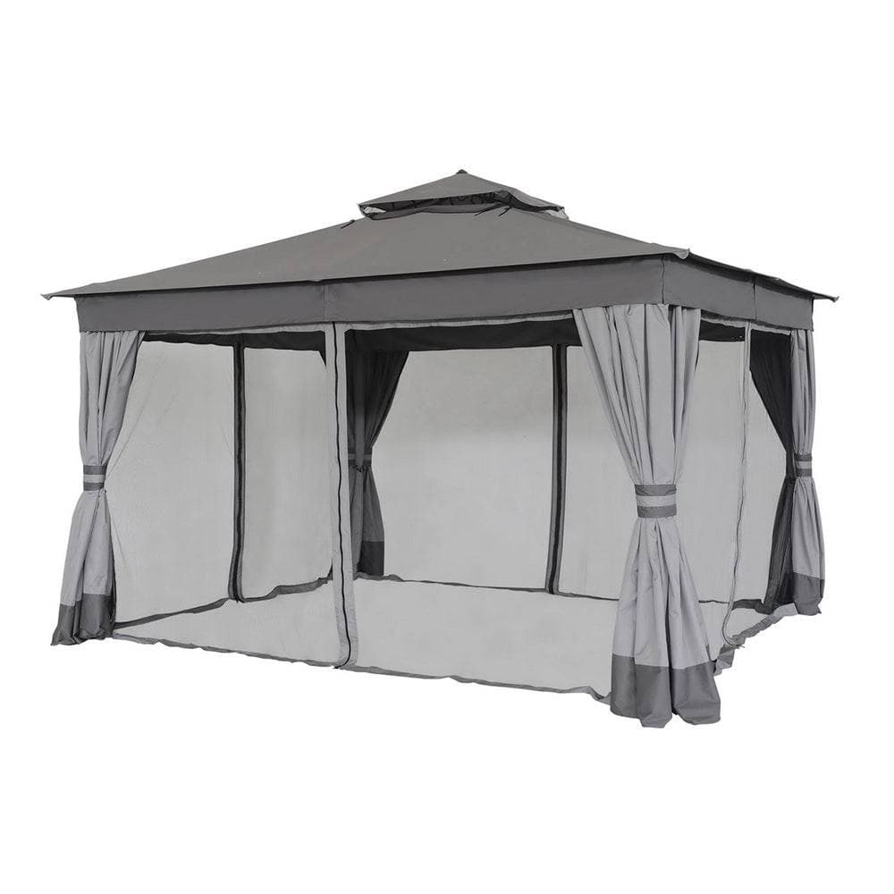 SUNJOY Light Gray+Dark Gray+Black Replacement Canopy For A+R Easy Up Gazebo (10X12 Ft) L-GZ472PST-I Sold At Lowe's.