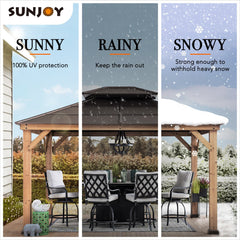 Sunjoy Wooden Hardtop Gazebo for Sale 11x13 for Outdoor Backyard Patio.