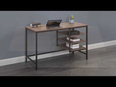 SUNJOY 47" Industrial Design Home Office Computer Desk with Shelves.