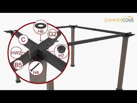 SUNJOY 11x11 Metal Pergola with Sliding Canopy & Wood-Look Finish
