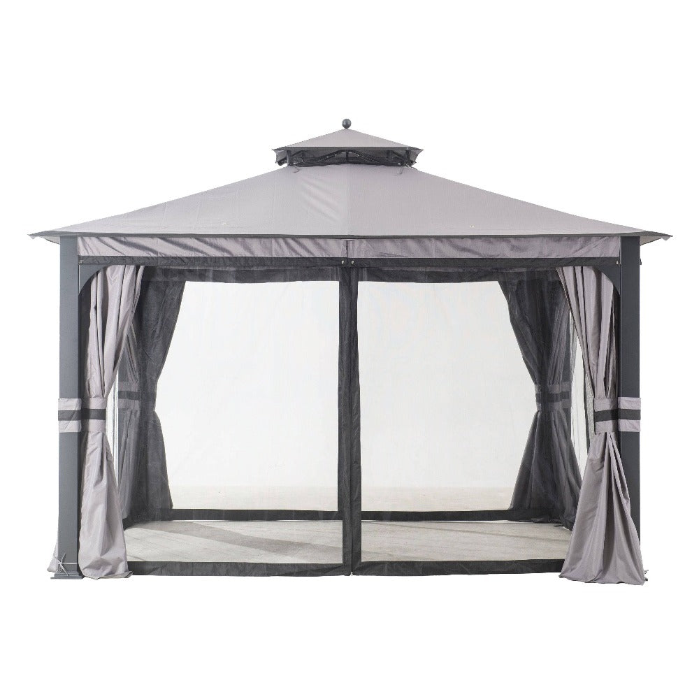 SUNJOY Black Replacement Mosquito Netting For Soft Top Gazebo (10X12 Ft) L-GZ1140PST-G Sold At Lowe's.
