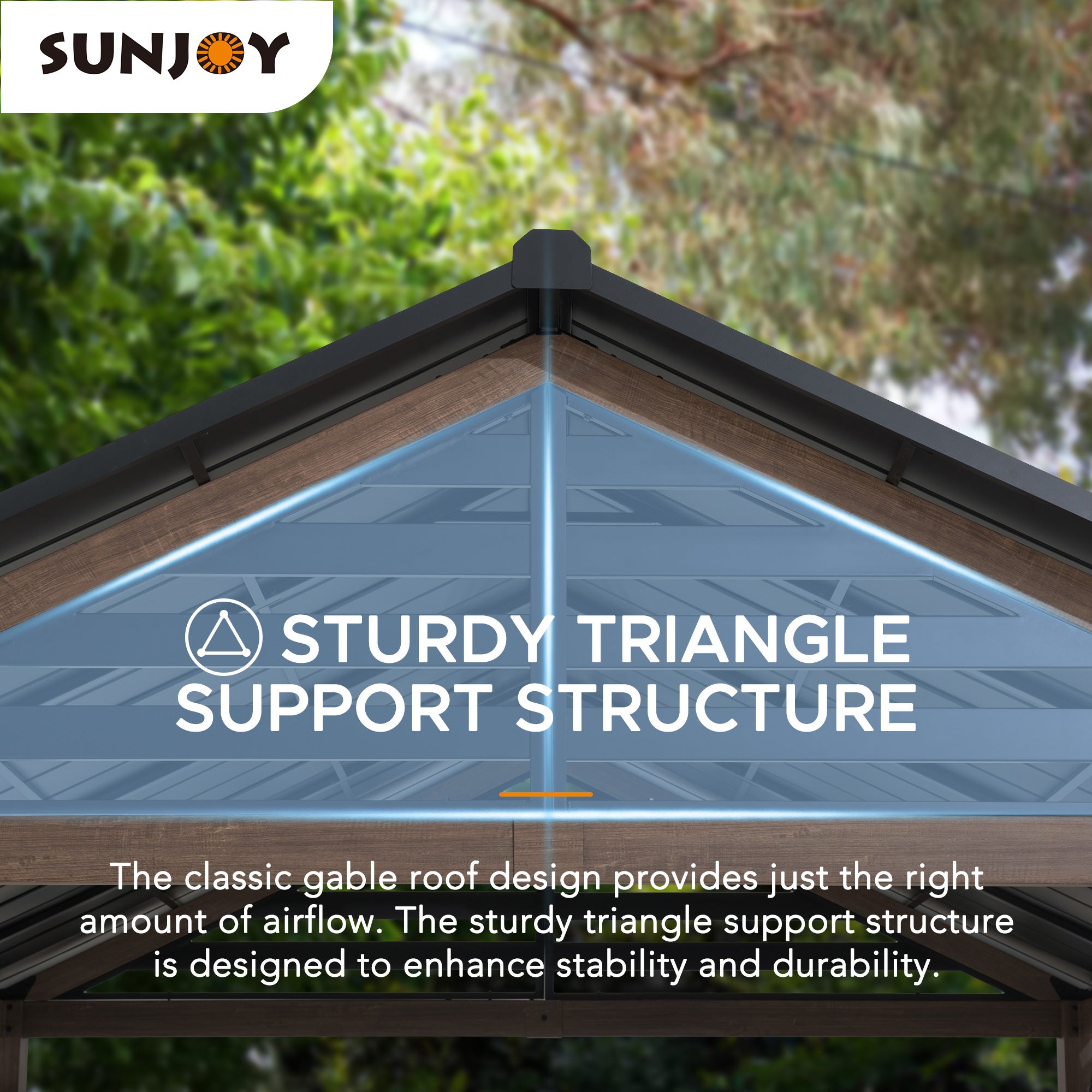 SUNJOY 13x13 Black Steel Gazebo with Decorative Beam.