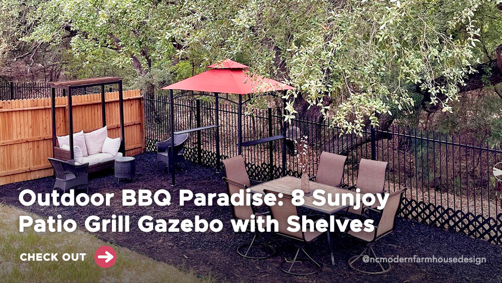 Outdoor BBQ Paradise: 8 Sunjoy Patio Grill Gazebo with Shelves