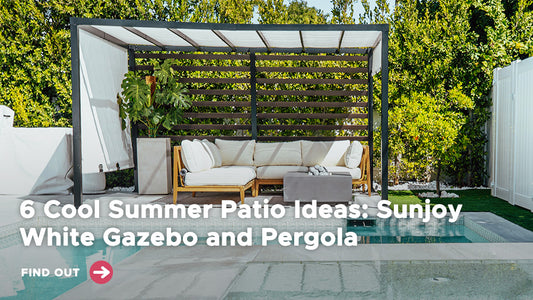 6 Cool Summer Patio Ideas: Sunjoy White Gazebo and Pergola