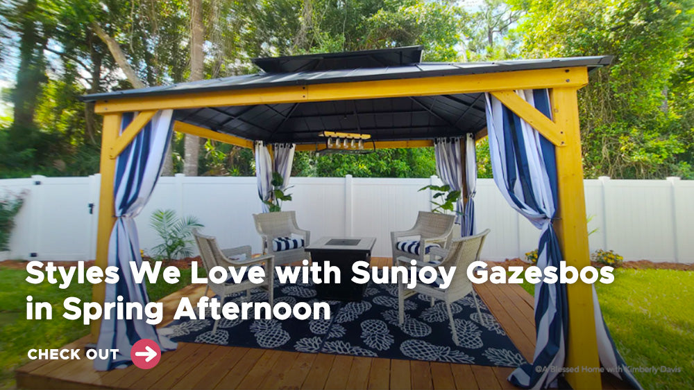 Styles We Love with Sunjoy Gazebos in Spring Afternoon |  sunjoygroup