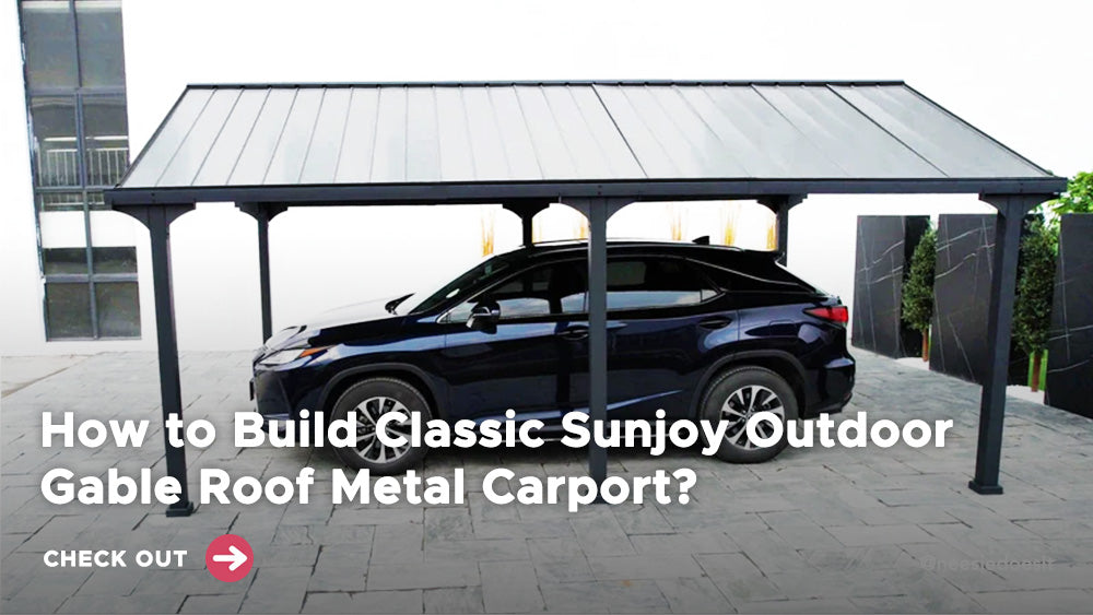 How to Build Classic Sunjoy Outdoor Gable Roof Metal Carport?