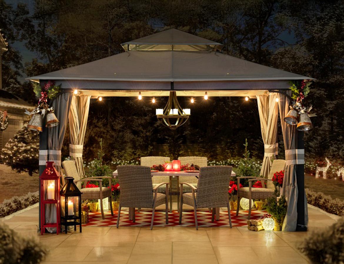 Light Up Your Evenings with Gazebo Lighting for a Magical Atmosphere-SUNJOY