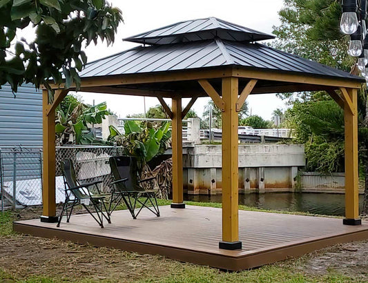 2-Tier Wooden Frame Gazebo