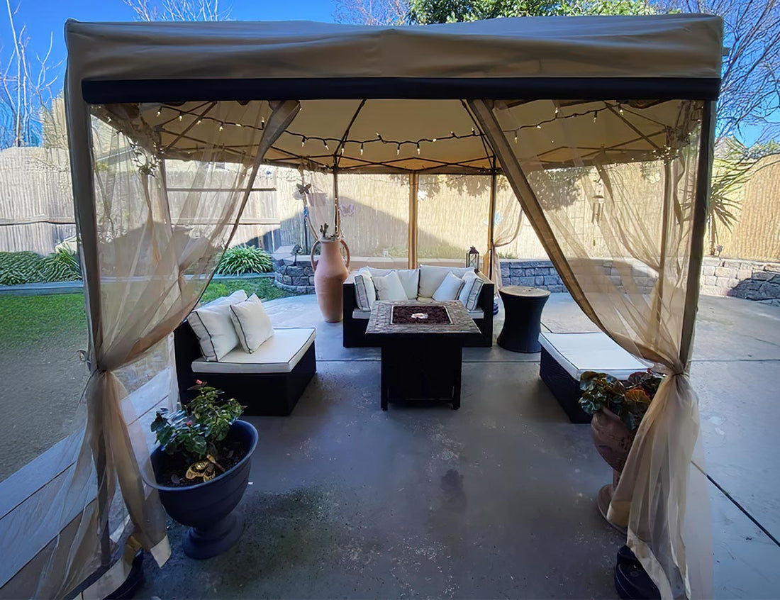 Privacy and Elegance Combined: SUNJOY Gazebos with Screens and Drapes