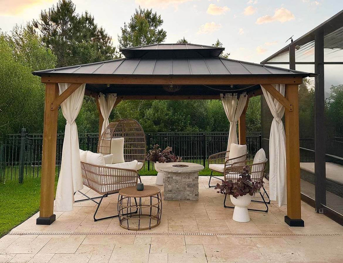 Wooden Gazebo with Ceiling Hook