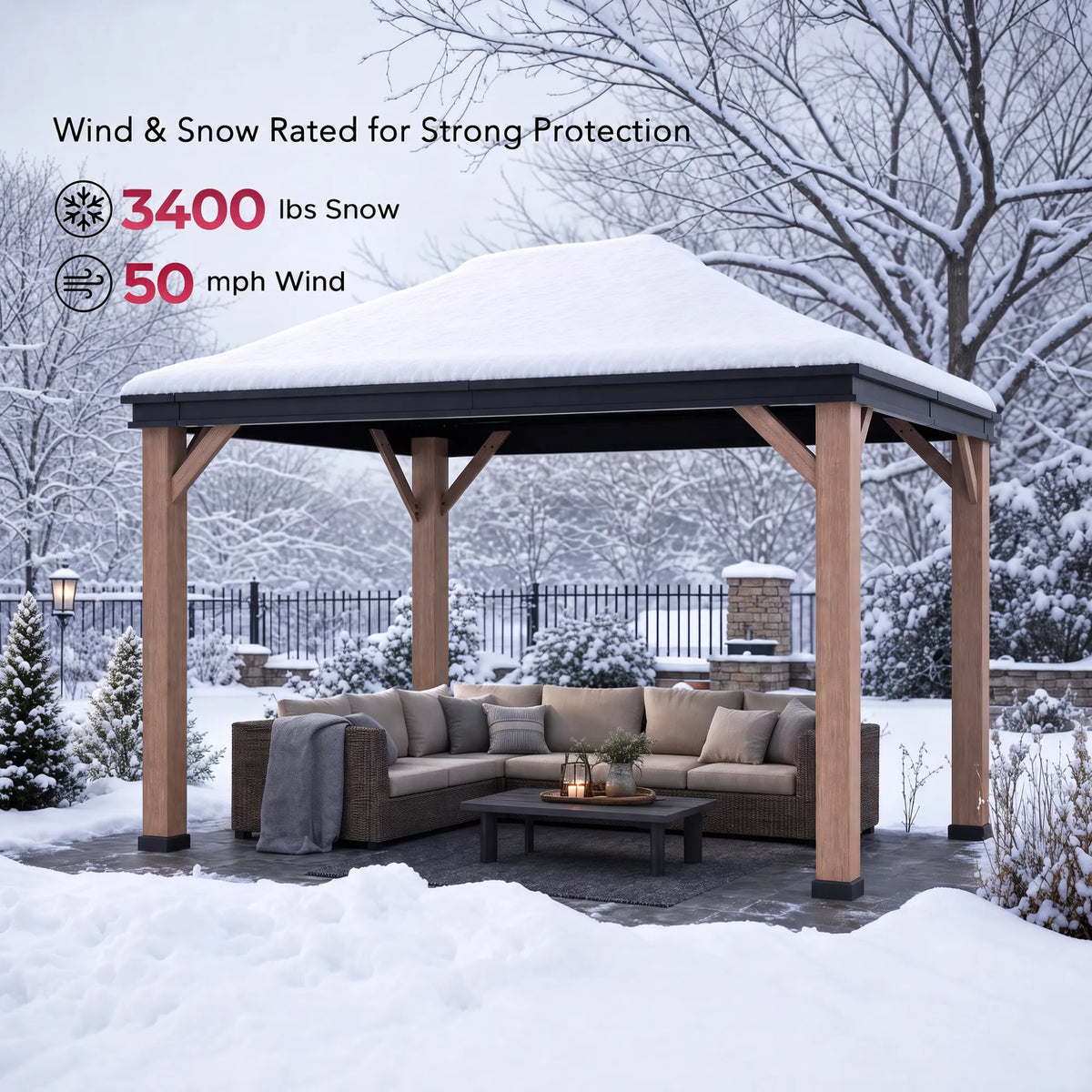 Cedarville Steel Hardtop Gazebo with Skylight, 11x13