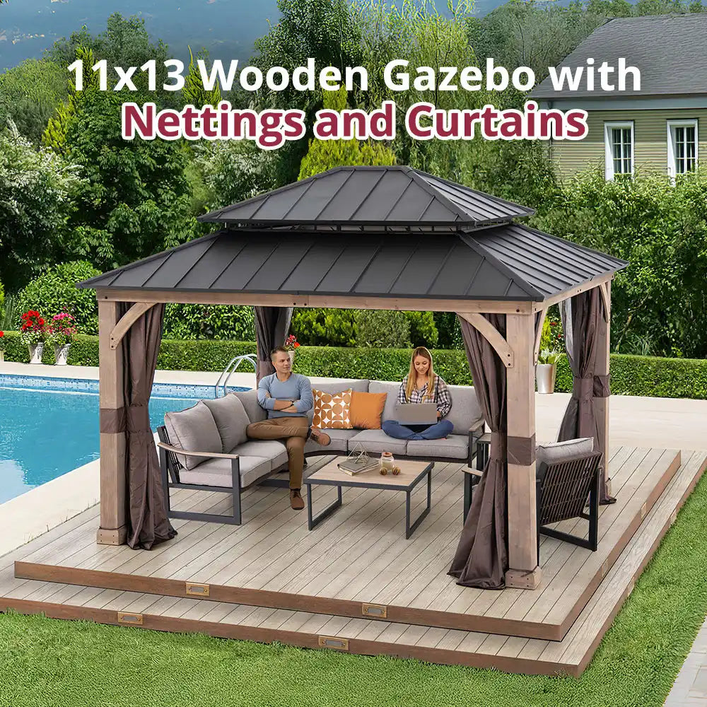Weathered Cedar Frame Gazebo