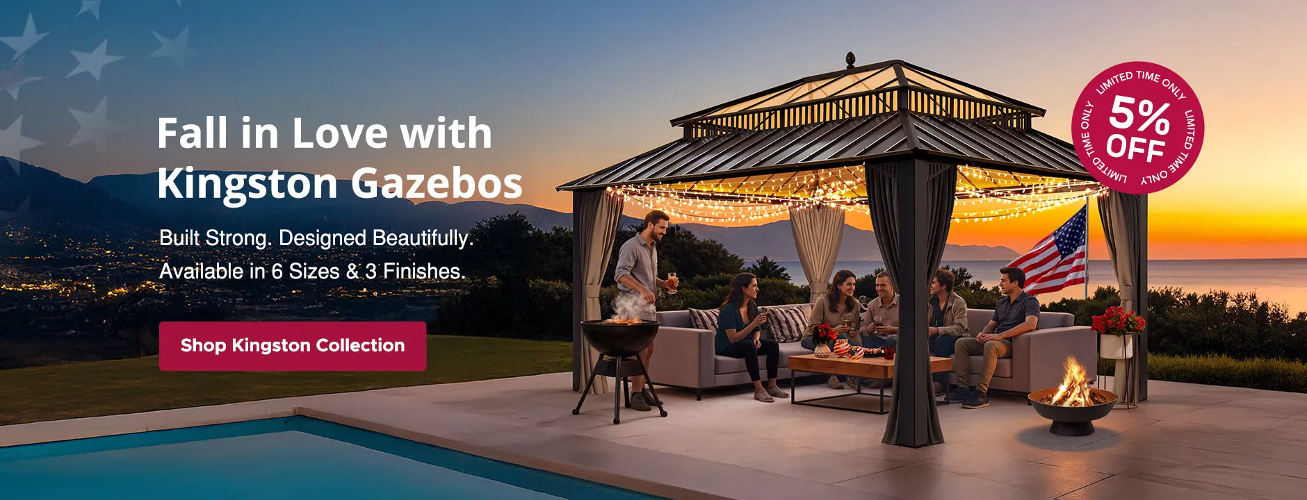 Premium Hardtop Gazebos in 6 Sizes & 3 Finishes