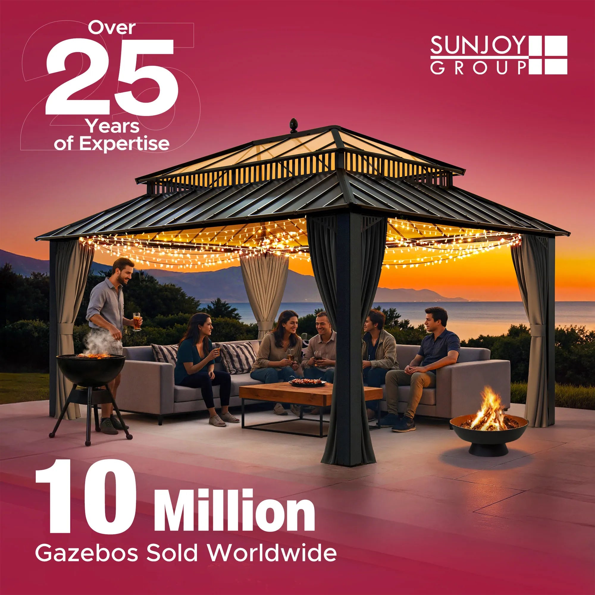 Sunjoy Replacement Mosquito Netting for Wood-Framed Gazebos