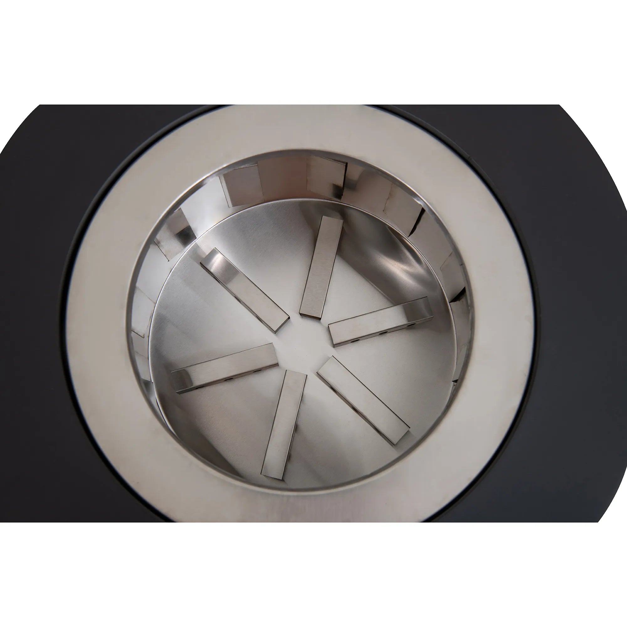 SUNJOY 28 Inch Round Stainless Steel Smokeless Fire Pit with PVC Cover and Poker - Triangle Pattern & Black