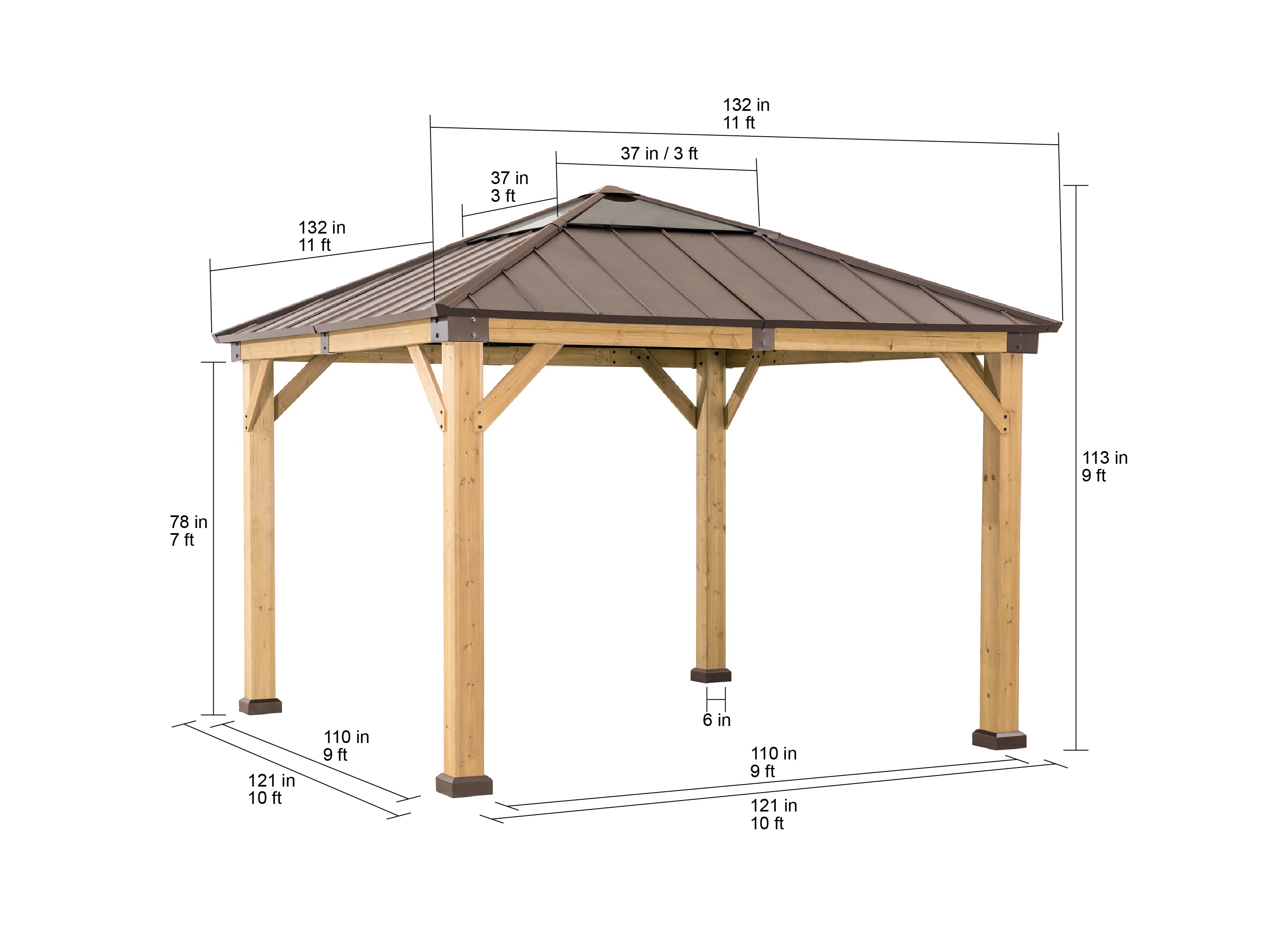 Antrim Skylight Cedar Gazebo, 11x11 | Demo 1.