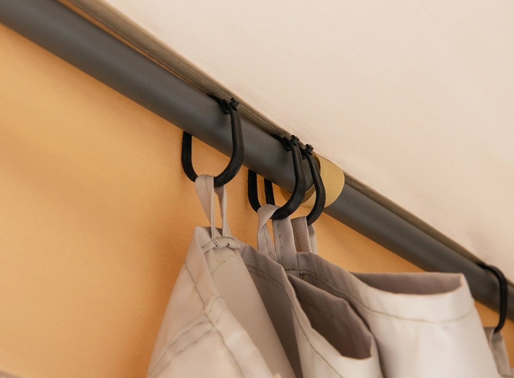 SUNJOY 10x10 Soft Top Gazebo with Mosquito Netting - Gray & Khaki