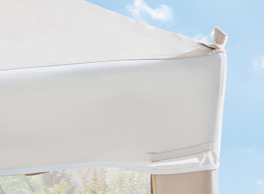 SUNJOY 10x10 Soft Top Gazebo with Mosquito Netting - Beige & White