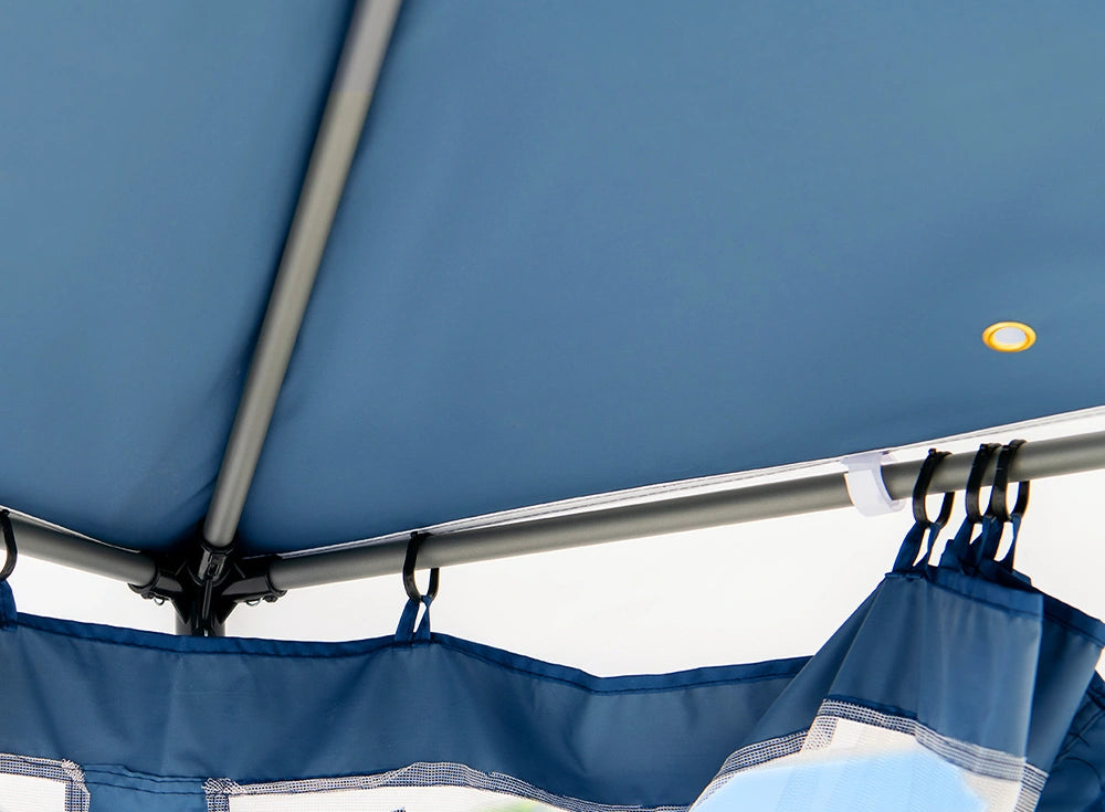 SUNJOY 8x8 Soft Top Gazebo with Mosquito Netting - Navy & White