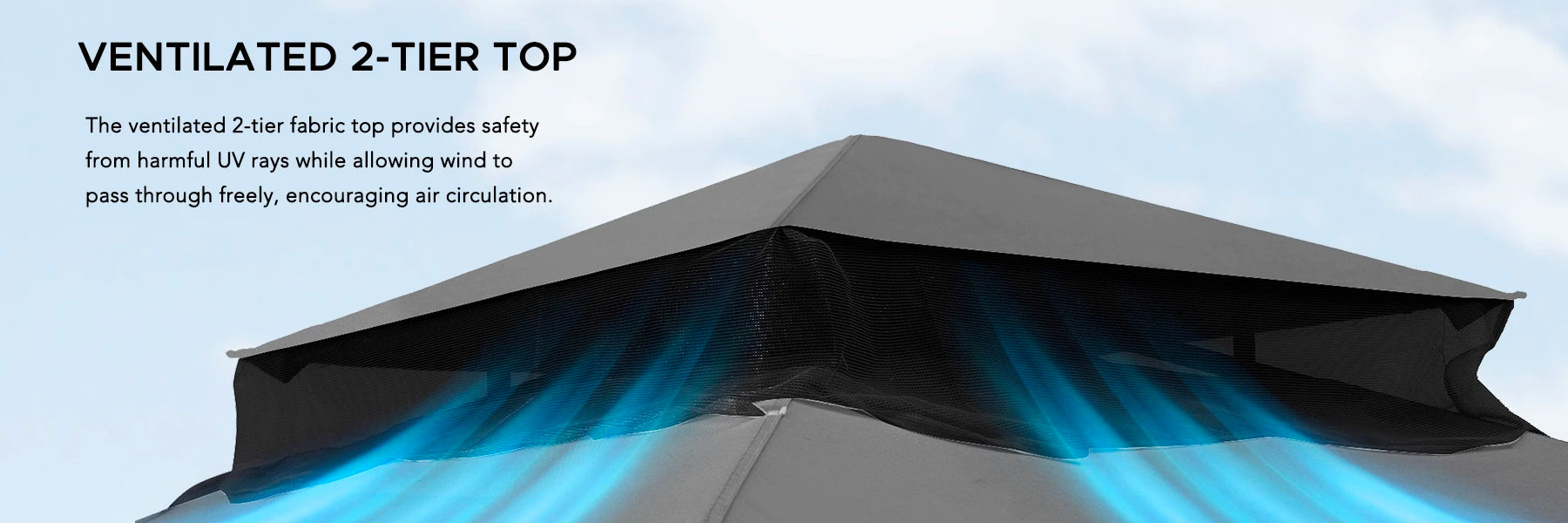 SUNJOY 9x9 Soft Top Garden Gazebo with Mosquito Netting - Gray & Black