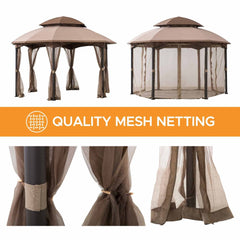 SUNJOY 13.5x13.5 Metal Patio Gazebo Kits with Ceiling Hook.