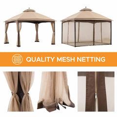 SUNJOY 10x13 Outdoor Canopy Gazebo with Netting.