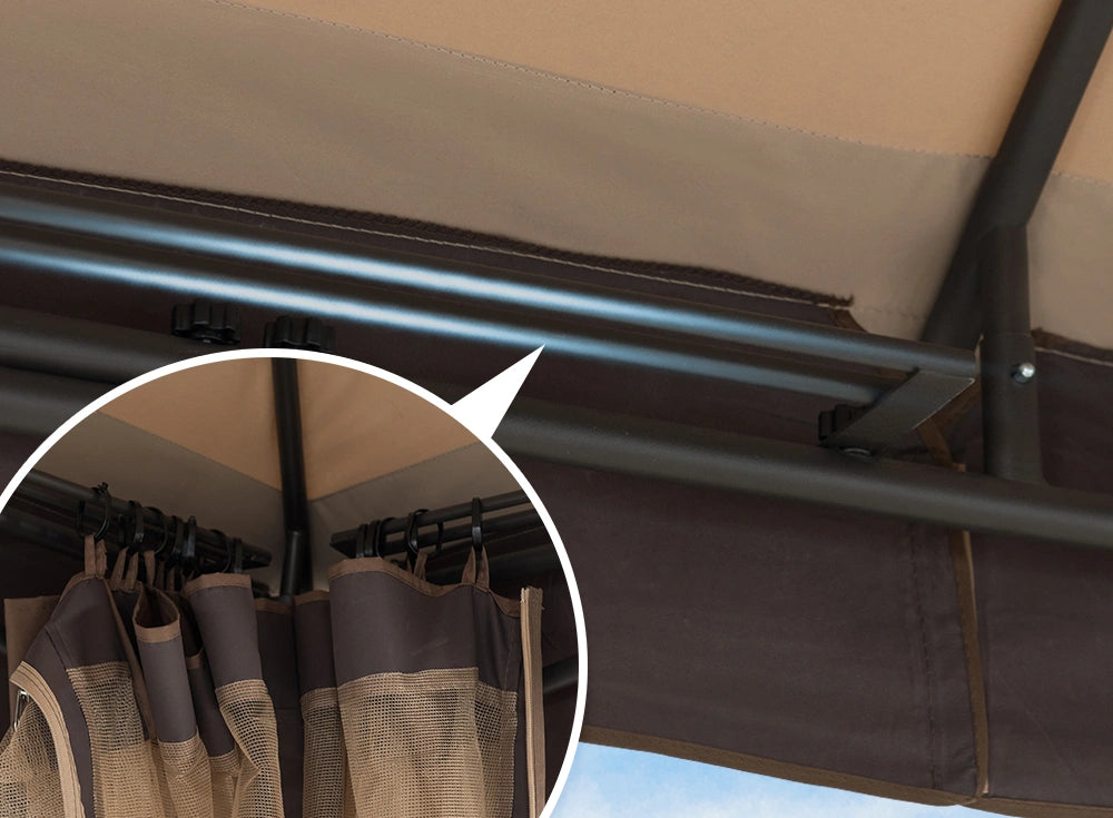 SUNJOY 10x13 Steel Outdoor Canopy Gazebo with Netting