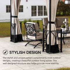 SUNJOY 11x13 Outdoor Patio Gazebo with Netting and Curtain.