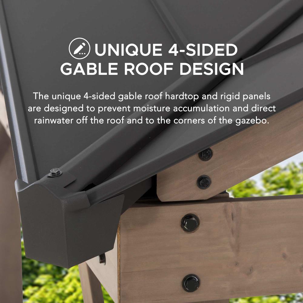 SUNJOY 12x12 Roanforth Gazebo With 2-Tier Roof and Ceiling Hook.