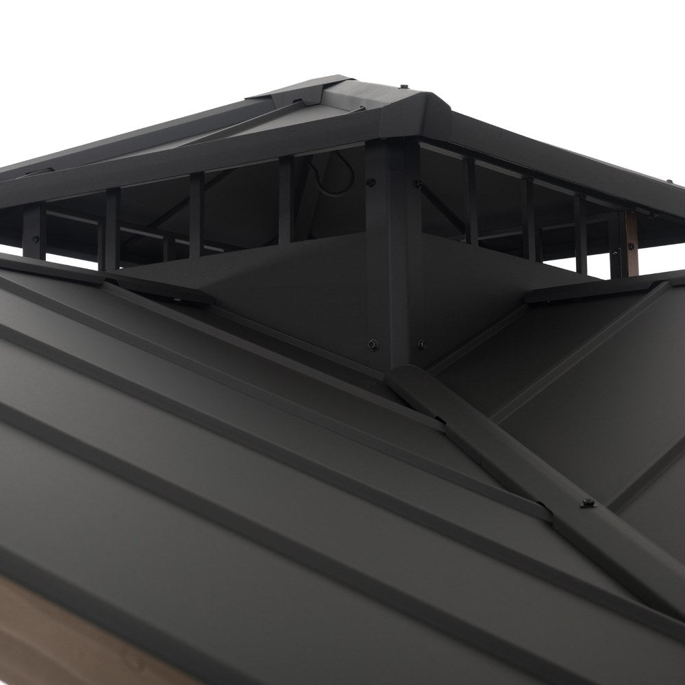 SUNJOY 12x12 Roanforth Gazebo With 2-Tier Roof and Ceiling Hook
