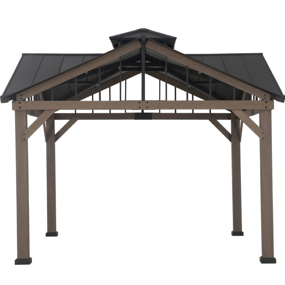 SUNJOY 12x12 Roanforth Gazebo With 2-Tier Roof and Ceiling Hook