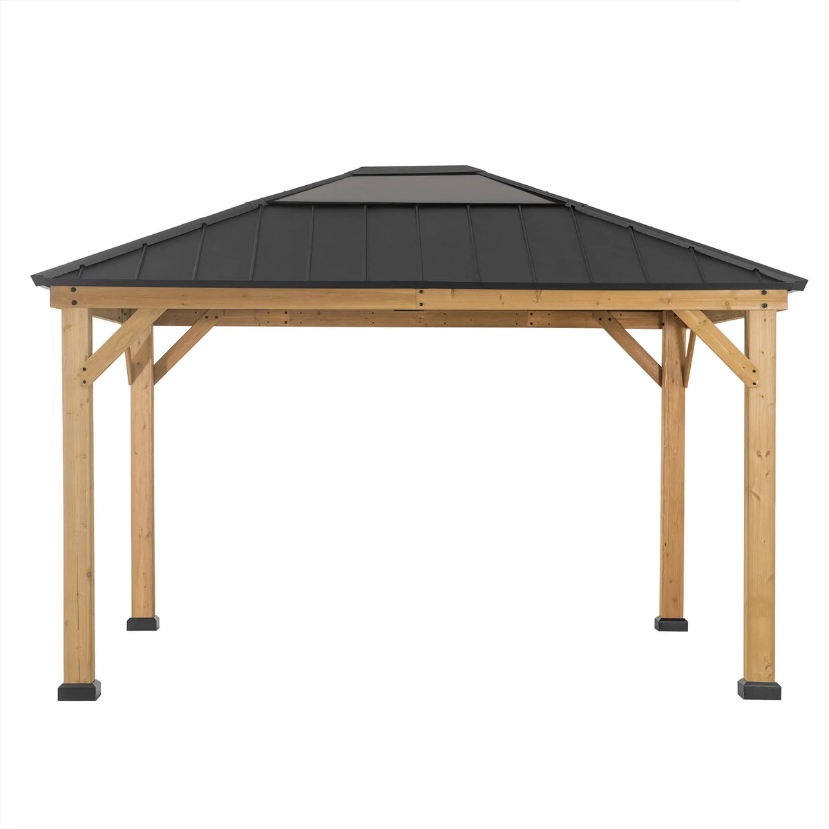 BRURI Skylight Cedar Wooden Gazebo 3.93m x 3.35m
