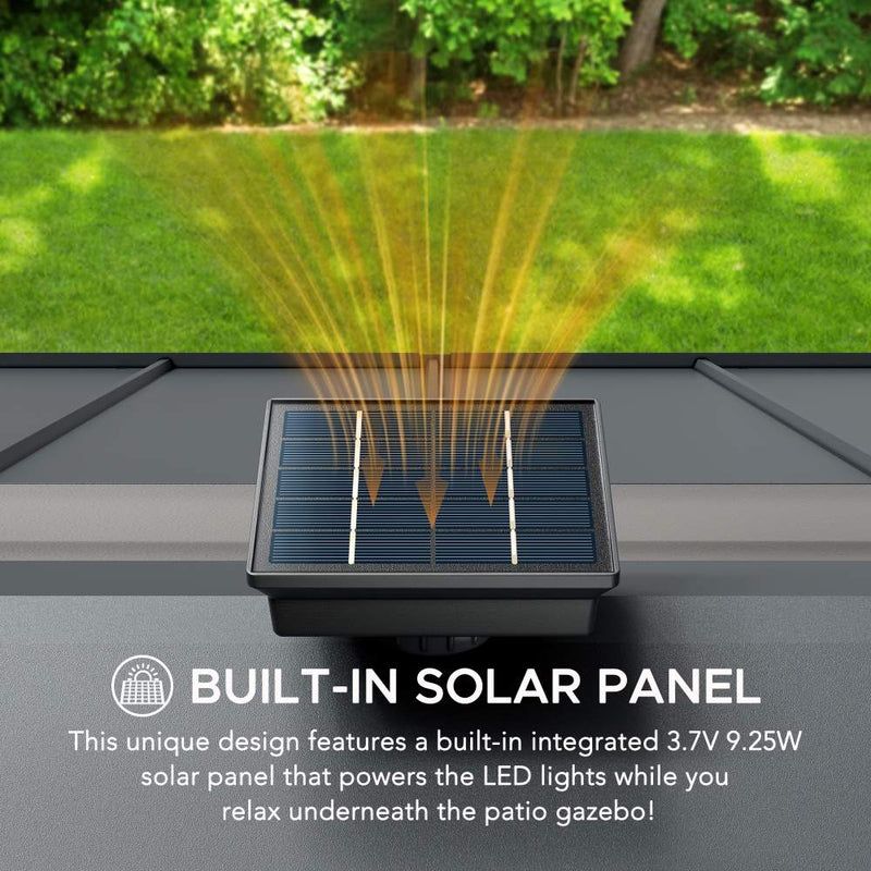 11x13 Wooden Gazebo Kits with Solar LED Light - SUNJOY